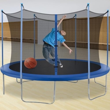 BestMassage 10FT/12FT Trampoline for Kids with Safety Net