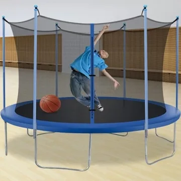 BestMassage 10FT/12FT Trampoline for Kids with Safety Net