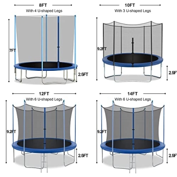 BestMassage 10FT/12FT Trampoline for Kids with Safety Net