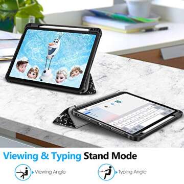 Fintie SlimShell Case for iPad Air 11-inch M2 (2024), iPad Air 5th / 4th Generation (2022/2020) 10.9 Inch - Flexible Soft TPU Back Cover with Pencil Holder, Composition Book