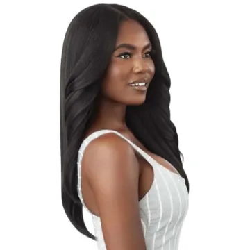 Outre Big Beautiful Human Hair Blend U Part Cap Leave Out Wig DOMINICAN BLOWOUT 22" (NBRN)