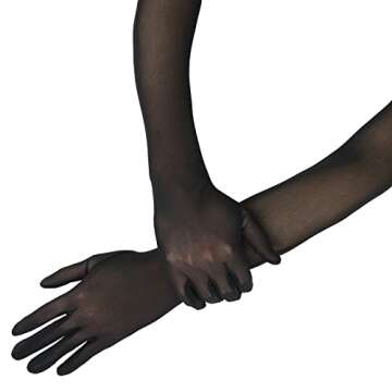 Vin Beauty Black Mesh Gloves, Long Black Gloves, Women's Long Sexy Gloves, Mesh Long Gloves, Black Sheer Gloves, Women Long Gloves for Opera Party Dress Wedding Bridal Gloves