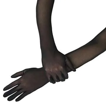 Vin Beauty Black Mesh Gloves, Long Black Gloves, Women's Long Sexy Gloves, Mesh Long Gloves, Black Sheer Gloves, Women Long Gloves for Opera Party Dress Wedding Bridal Gloves