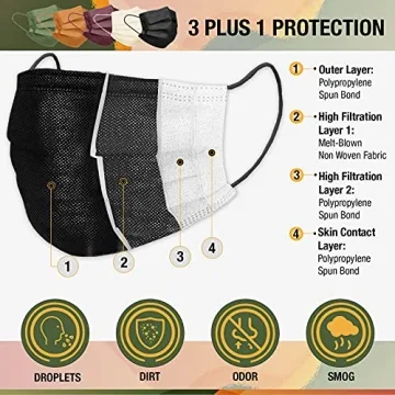 FriCARE Disposable Face Masks in Vibrant Colors for Adults