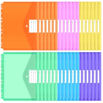 EOOUT 30pcs Binder Pocket | Secure, Stylish Organizational Solution for Home, School, and Office