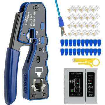 RJ45 Crimping Tool Kit for Cat5e & Cat6 Ethernet