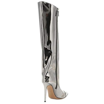 YIYA Women's Metallic Knee High Stiletto Boots