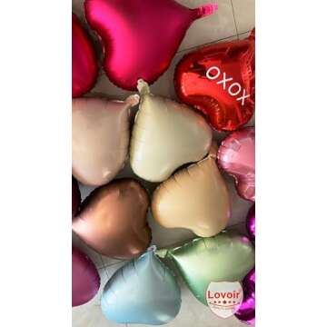Lovoir 12 Pcs Heart Shape Foil Balloons for Celebrations