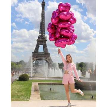 Lovoir 12 Pcs Heart Shape Foil Balloons for Celebrations