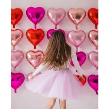 Lovoir 12 Pcs Heart Shape Foil Balloons for Celebrations