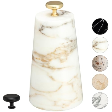 Marble Decorative Door Stop, Cute Door Stopper with Cast Iron Handle, Heavy Weighted Door Stop for Y...