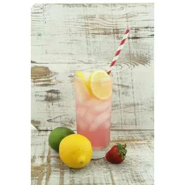 Silver Retro Paper Straws - 25 Pack for Celebrations