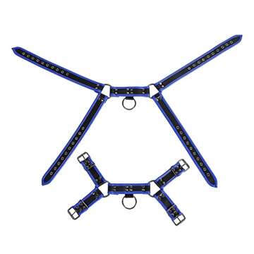 Beautysdream Men's PU Leather Shoulder Support Chest Harness Adjustable Buckles Accerssory (blue), One Size