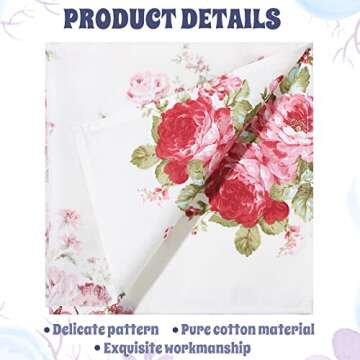 Tatuo 24 Pcs Floral Cotton Napkins for Parties