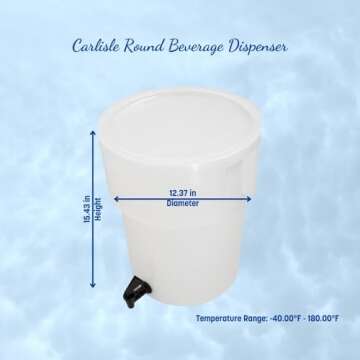Carlisle 5 Gallon Beverage Dispenser with Drip-Free Spigot