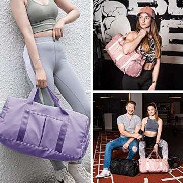 PHABULS Waterproof Duffel Gym Bag Pink For Women and Men Swim Sports Travel Weekender Bag,19.68inch