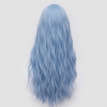 Light Blue Wigs for Women - Long Curly Synthetic Wig