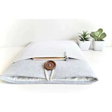 Gray Stripe Case for Tablet, iPad Pro 9.7", 11" 10.5", 12.9" Padded Sleeve