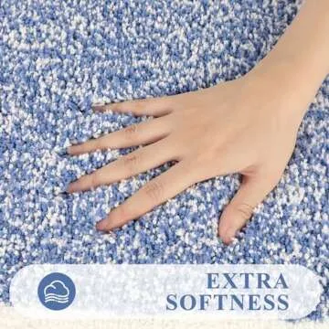 Pauwer 3 Pieces Bathroom Rugs Sets, Ultra Soft Non-Slip Mats, Microfiber Absorbent Bath Rugs with U-Shaped Toilet Rug for Bath Floor, Tub, Shower, Blue