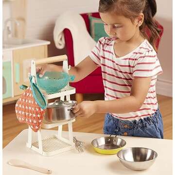 B. toys- Mini Chef - Pot & Pan Playset- Pretend Play Kitchen Accessories – Pot, Pan & Role-Play Co...