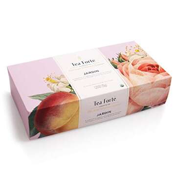 Tea Forte Jardin Organic Fruit, Herb and Flower Teas, Petite Presentation Box Tea Sampler Gift Set w...