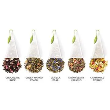 Tea Forte Jardin Organic Fruit, Herb and Flower Teas, Petite Presentation Box Tea Sampler Gift Set with 10 Handcrafted Pyramid Tea Bag Infusers