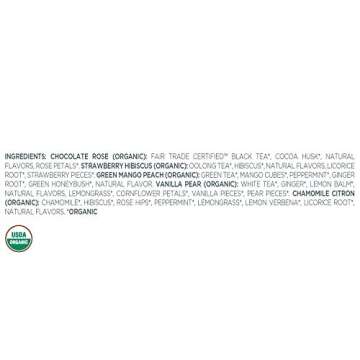 Tea Forte Jardin Organic Fruit, Herb and Flower Teas, Petite Presentation Box Tea Sampler Gift Set with 10 Handcrafted Pyramid Tea Bag Infusers