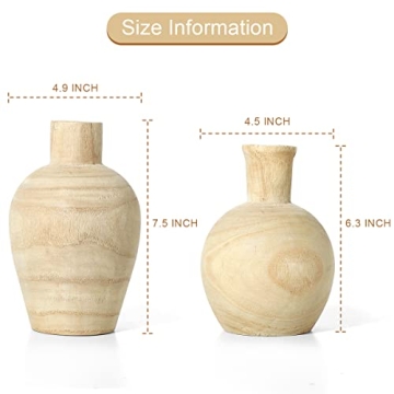 Wood Vase Set for Home - Stylish and Versatile Decor