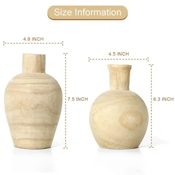 Wood Vase Set for Home - Stylish and Versatile Decor