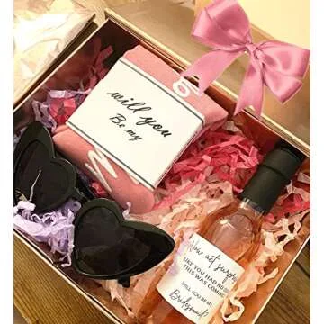 WIFFGO Bridesmaid Gifts For Women Wedding Gifts Funny Proposal Gifts Bride Maid of honor Cute 100% Cotton Crew Socks…