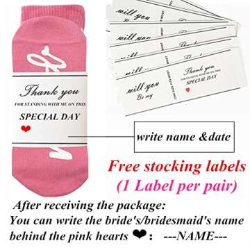 WIFFGO Bridesmaid Gifts For Women Wedding Gifts Funny Proposal Gifts Bride Maid of honor Cute 100% Cotton Crew Socks…