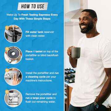 Espresso Machine Cleaning Tablets Descaling - 120 Tabs | Compatible with Breville Barista Express, Gaggia, Delonghi, Jura, Philips | Expresso Maker Backflush Oil Remover Solution Cleaner Clean Tablet