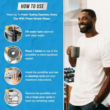 Espresso Machine Cleaning Tablets Descaling - 120 Tabs | Compatible with Breville Barista Express, Gaggia, Delonghi, Jura, Philips | Expresso Maker Backflush Oil Remover Solution Cleaner Clean Tablet