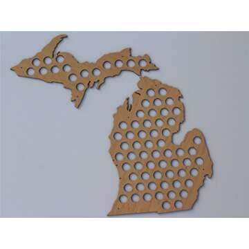 Michigan Beer Cap Map - Perfect Gift for Beer Lovers