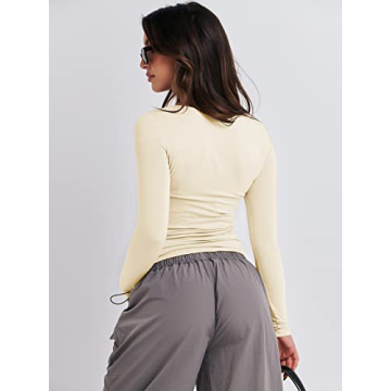 ANRABESS Women’s Long Sleeve Crop Top for Stylish Comfort