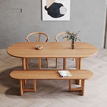 BIGMAII Pine Dining Table Oval Modern Kitchen Design