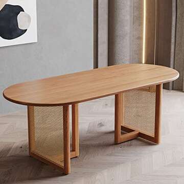 BIGMAII Pine Dining Table Oval Modern Kitchen Design