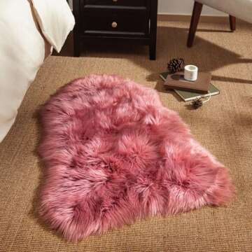 Ashler Faux Fur Rug, Soft Fluffy Area Rug for Home
