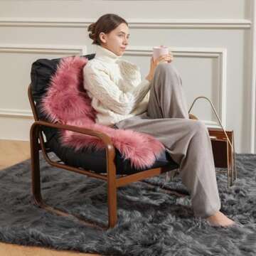 Ashler Faux Fur Rug, Soft Fluffy Area Rug for Home