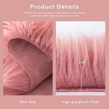 Ashler Faux Fur Rug, Soft Fluffy Area Rug for Home