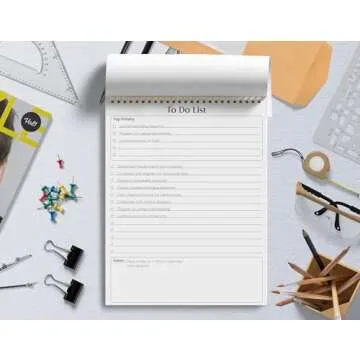 Better Office Products To Do List Notepad, 8.5" x 11", Planning Note Pad, 50 Sheets, Double Wire Spiral, Daily Agenda Productivity Checklist Organizer,(1 Pack)