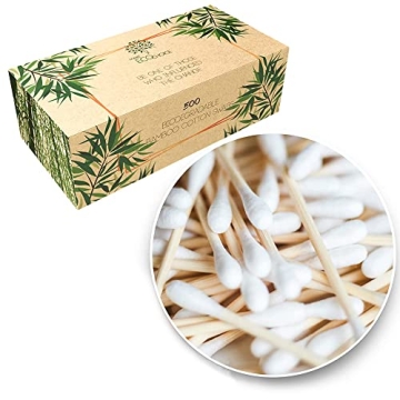 Premium 500 Biodegradable Bamboo Cotton Swabs | Zero Waste Disposable Products | Compostable Q Tips ...