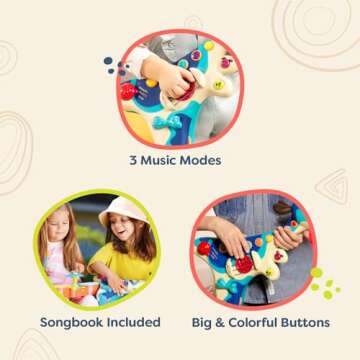 B. toys- Woofer- Interactive Dog Guitar- Musical Toys- 3 Music Modes- Big & Colorful Buttons – 2 Years +
