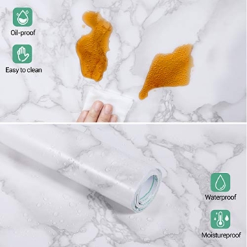 Ohuhu Marble Contact Paper Waterproof Self-Adhesive Wallpaper