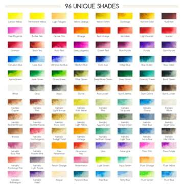 MEEDEN 96 Color Watercolor Paint Set - Portable Art Kit