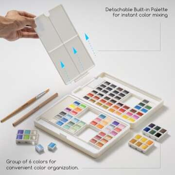 MEEDEN 96 Color Watercolor Paint Set - Portable Art Kit