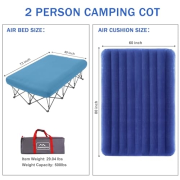 KAMPKEEPER Camping Cot with Air Mattress for Travel