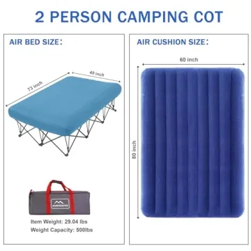 KAMPKEEPER Camping Cot with Air Mattress for Travel