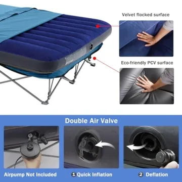 KAMPKEEPER Camping Cot with Air Mattress for Travel