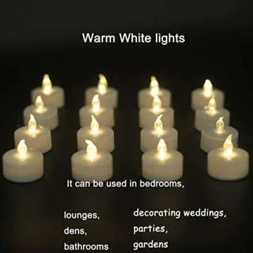 JUNPEI 24 Flameless Tea Light Candles - Perfect for Festivals & More!